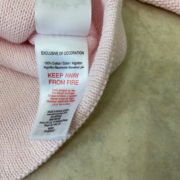 Rock A Bye Baby Cardigan Sweater jacket Size 6-12 Months Pink w bows - Picture 10 of 10